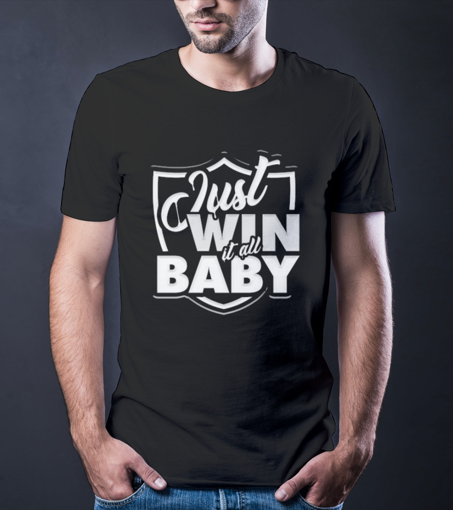 Just Win It All Baby Las Vegas Raiders Shield Emblem T-Shirt
