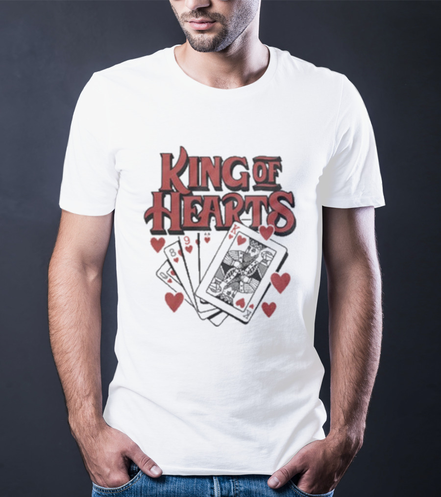 King Of Hearts Card Hand Raglan Heart Playing Cards T-Shirt