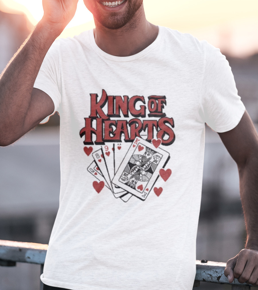 King Of Hearts Card Hand Raglan Heart Playing Cards T-Shirt
