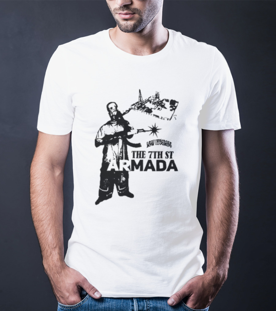 Low Interest The 7th St Armada Revolutionary Symbol With Armed Figure T-Shirt