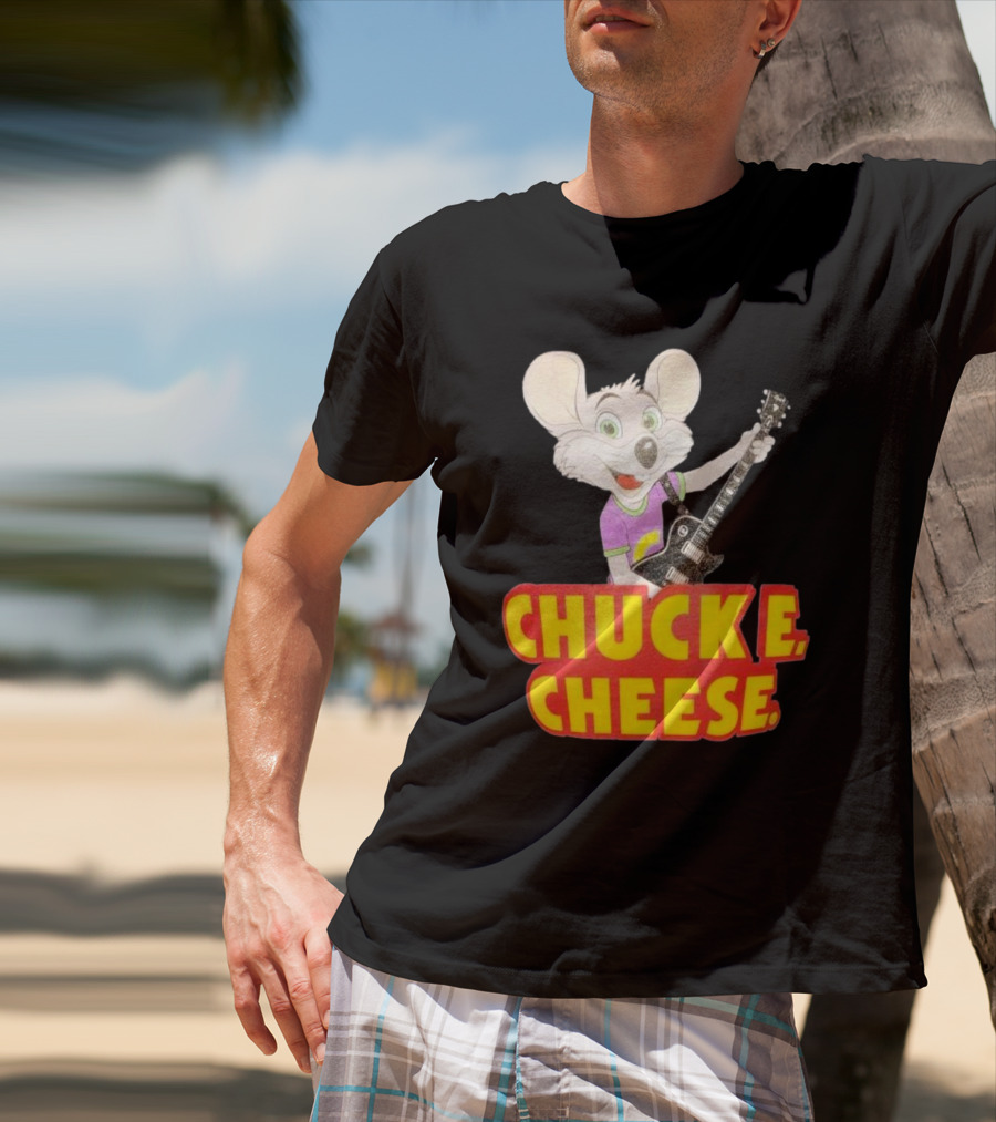 Chuck E Cheese Logo Rat With Guitar T-Shirt