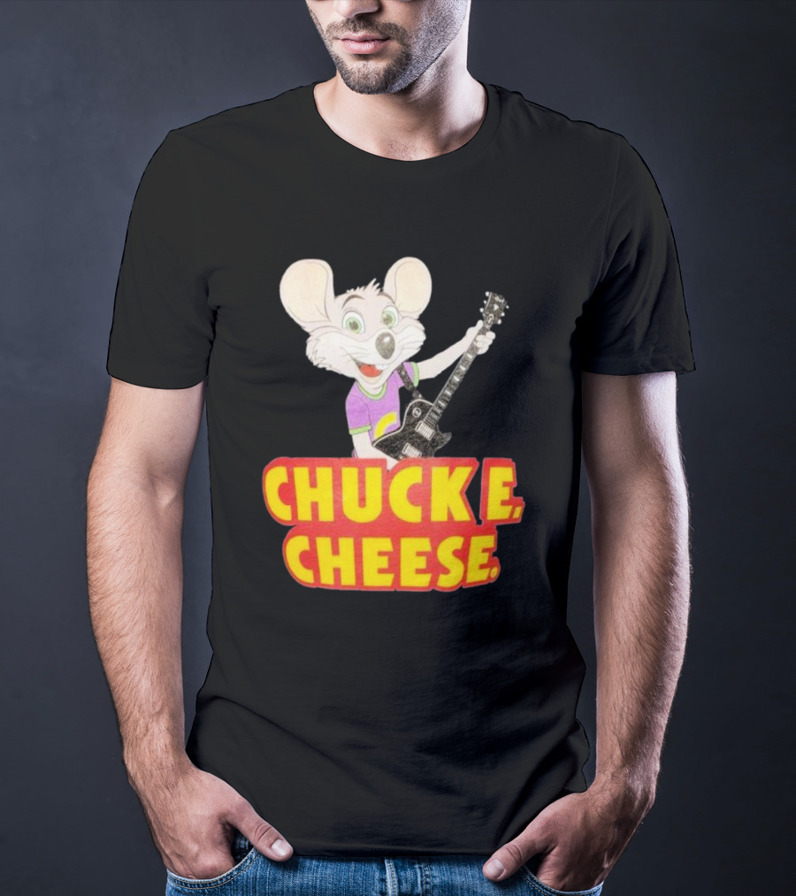 Chuck E Cheese Logo Rat With Guitar T-Shirt