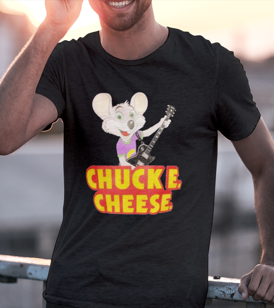 Chuck E Cheese Logo Rat With Guitar T-Shirt