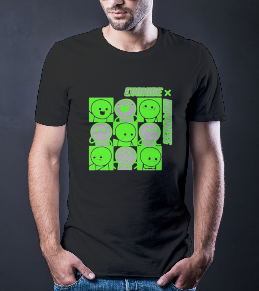 Cyanide X Happiness Neon Green Faces T-Shirt
