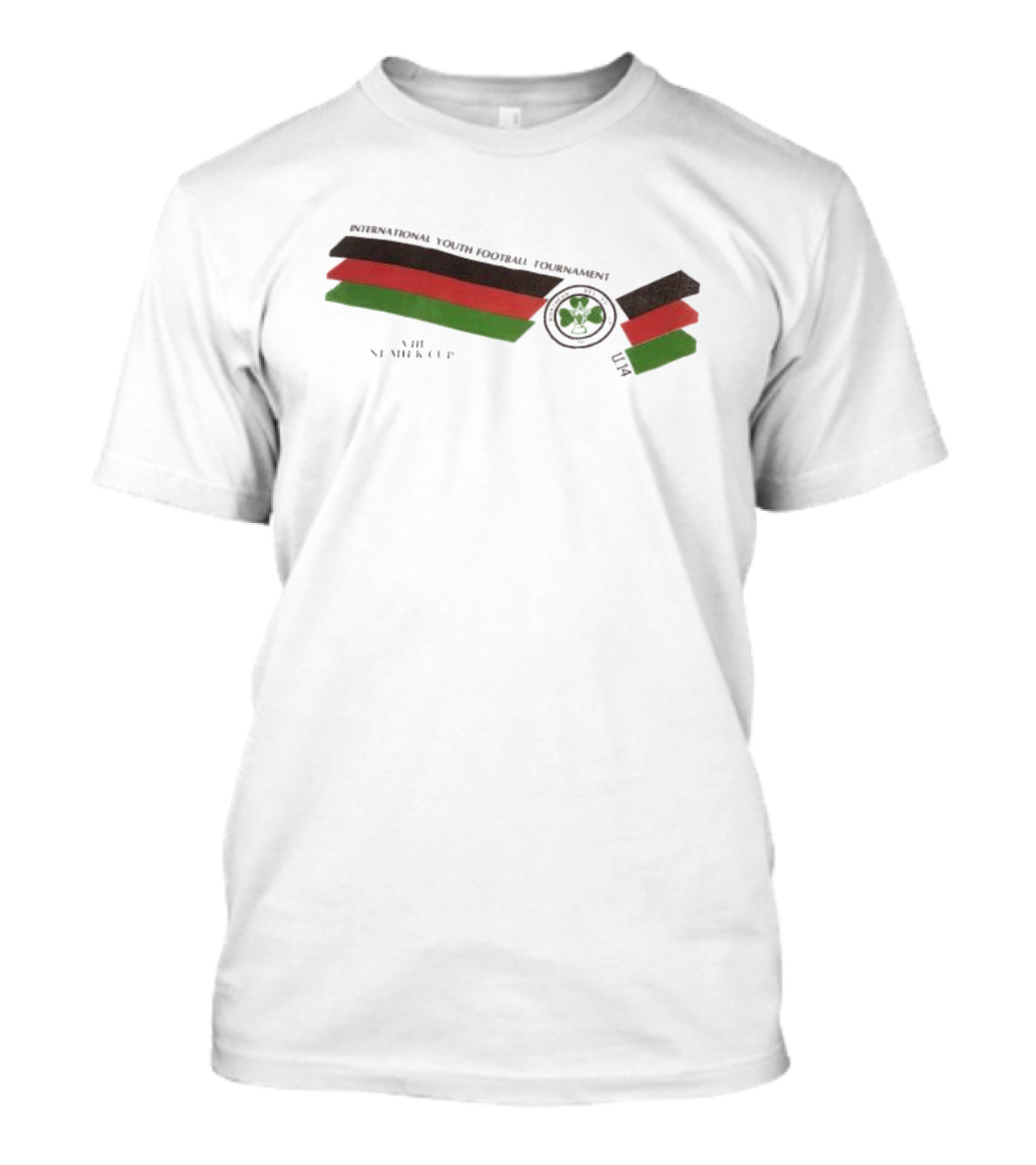 International Youth Football Tournament VIII Ni Milk Cup Four-Leaf Clover Stripe T-Shirt