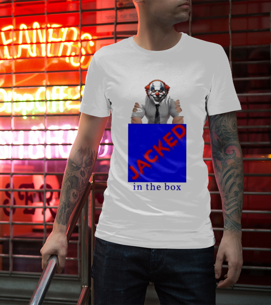 JACKED In The Box Clown Concept With Red-Blue Contrast T-Shirt