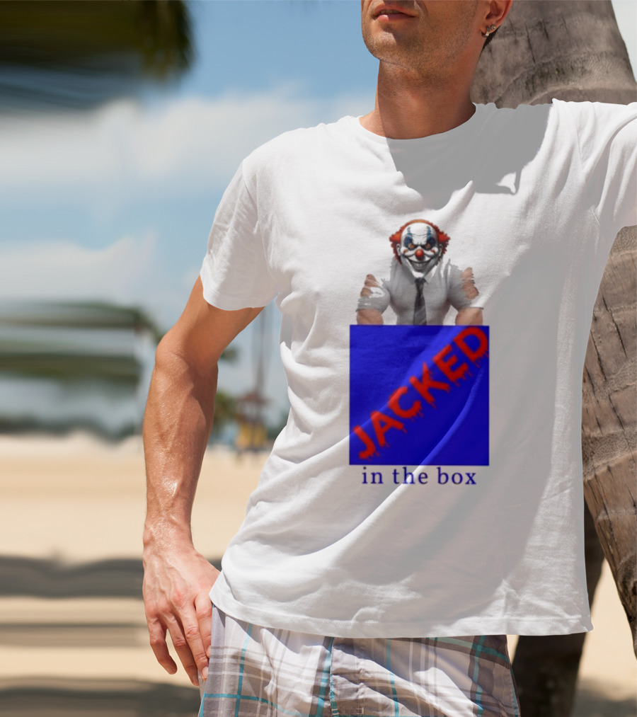 JACKED In The Box Clown Concept With Red-Blue Contrast T-Shirt