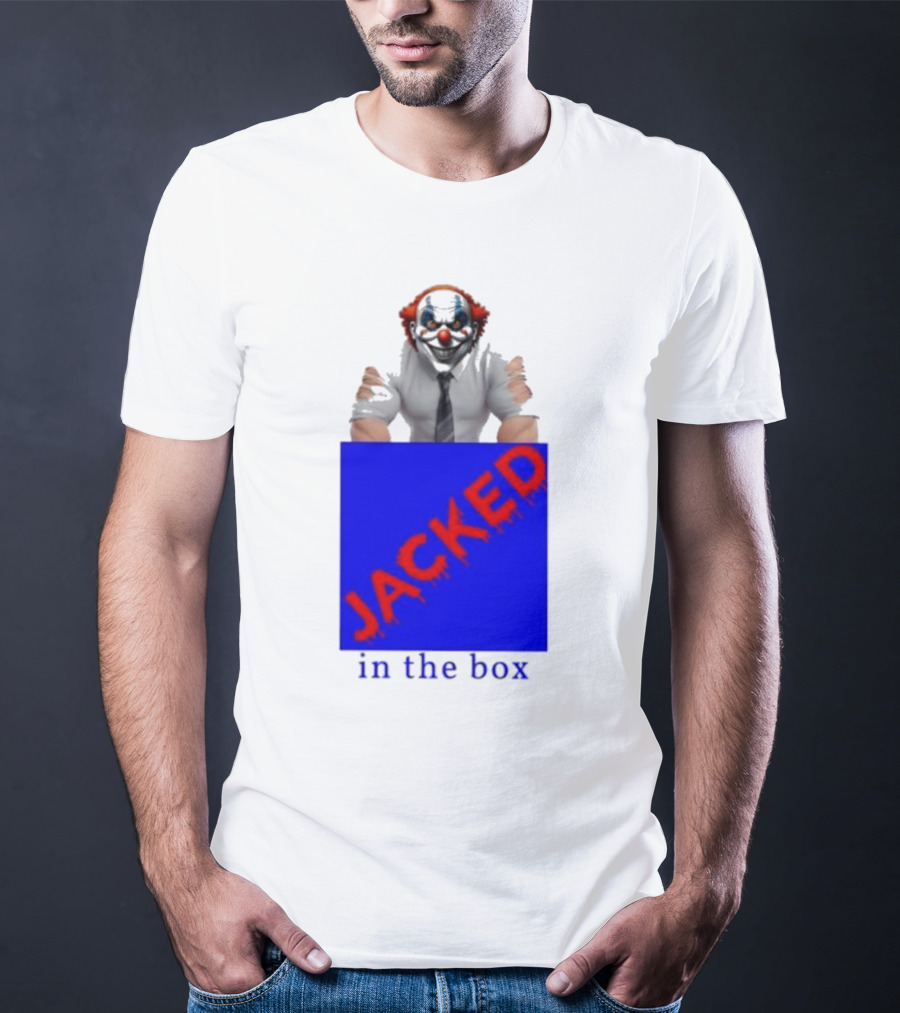 JACKED In The Box Clown Concept With Red-Blue Contrast T-Shirt