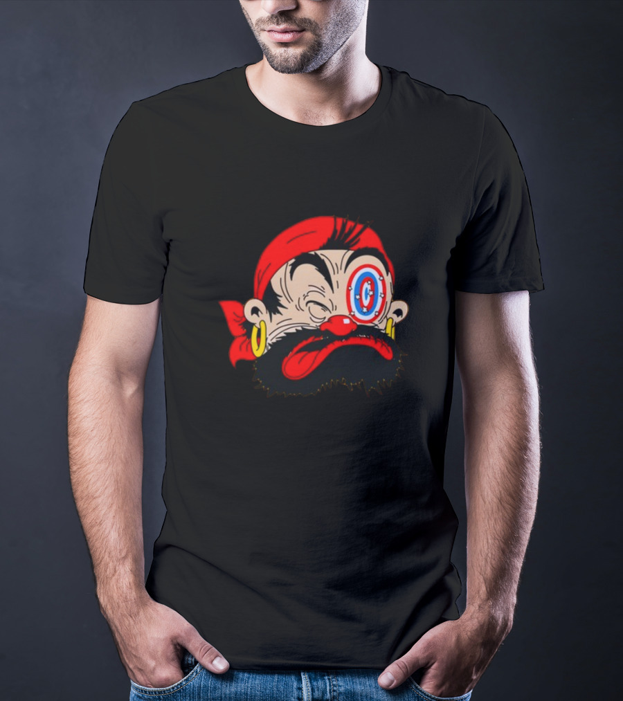 Bluto Sindbad Knockout Cartoon Pirate Target Eye T-Shirt