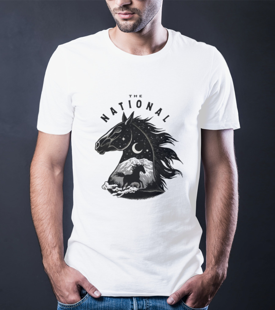 The National Mustang Starry Night Landscape Horse T-Shirt