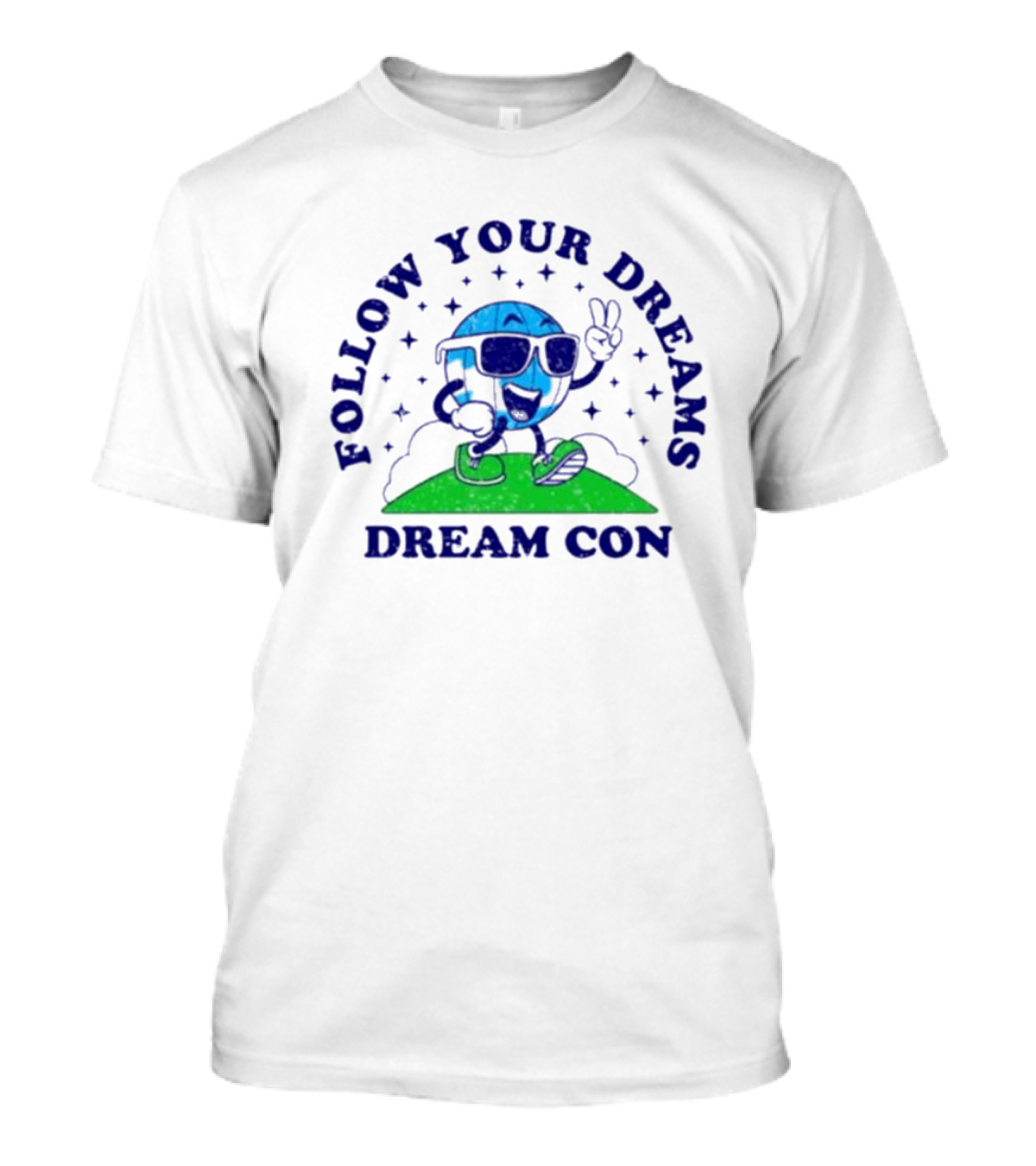 Follow Your Dreams Dream Con Mascot With Peace Sign And Sunglasses T-Shirt