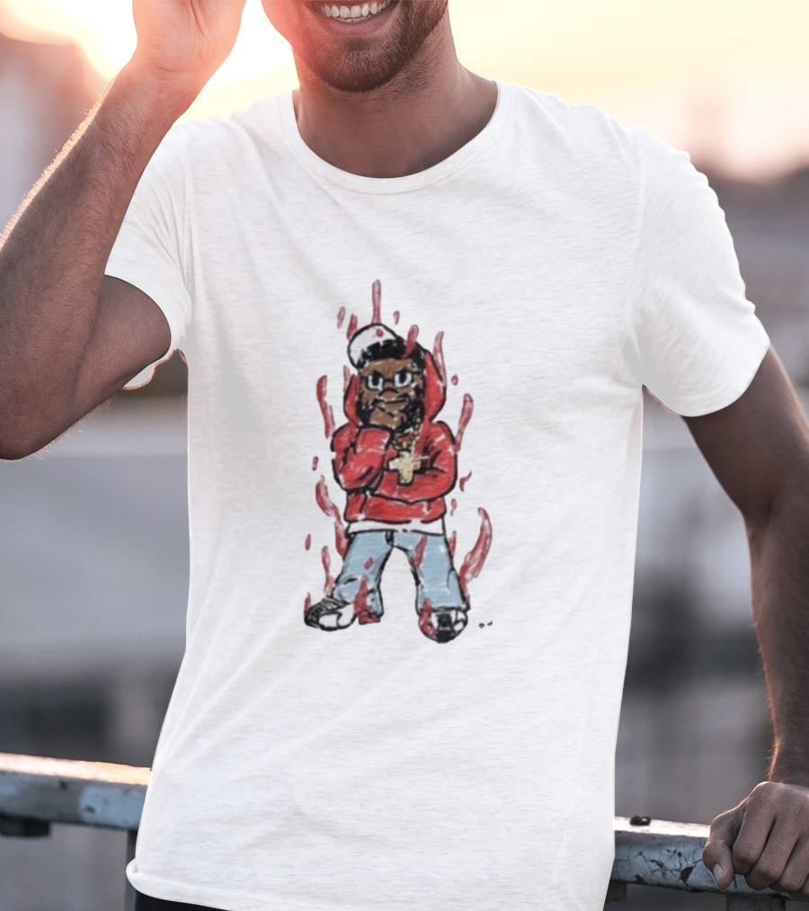 Kendricks Aura Was On Another Level That Nite Red Hoodie Cartoon Character T-Shirt