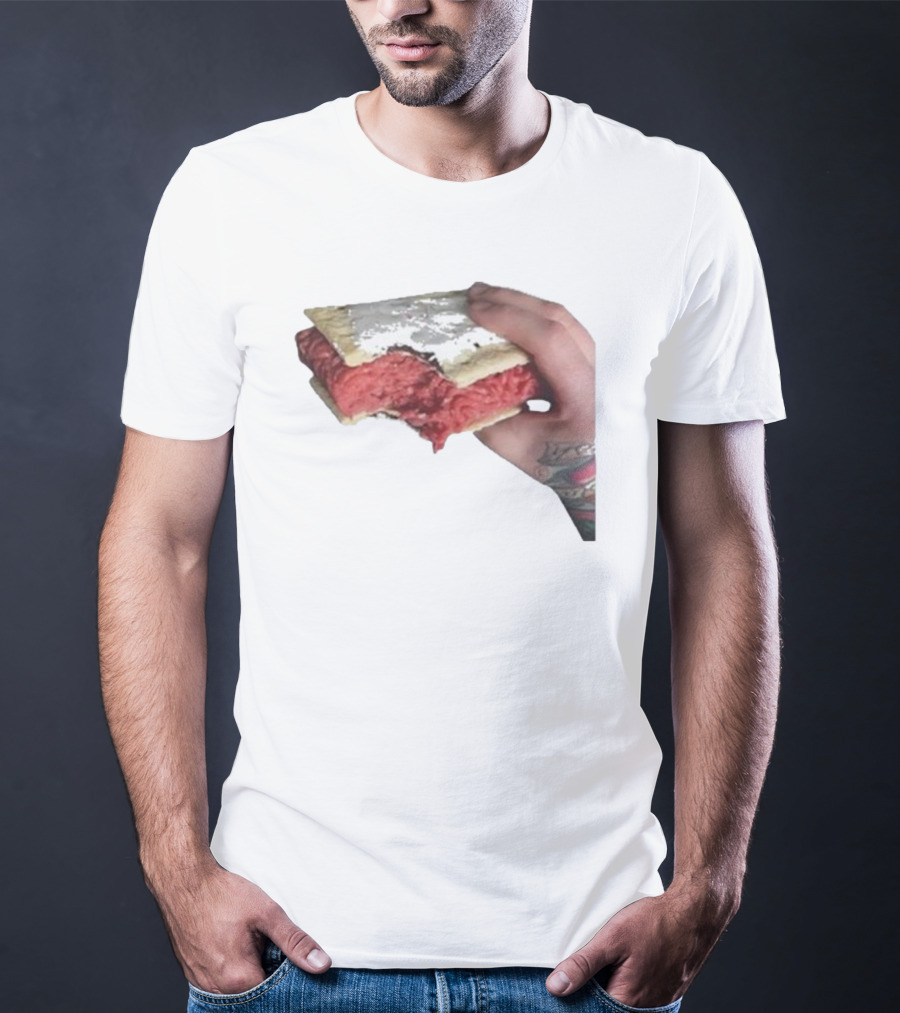 Man Holding Uncooked Meat Sandwich With Tattoos T-Shirt