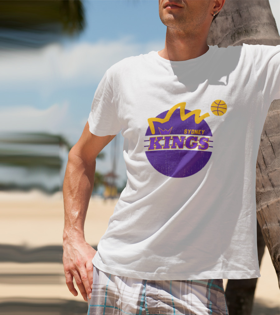 NBL Store Sydney Kings 22-23 Heritage Purple Basketball Logo Crown T-Shirt