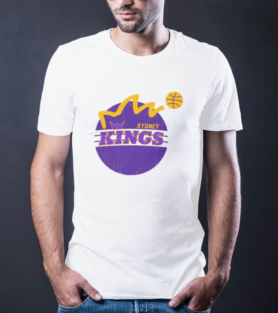 NBL Store Sydney Kings 22-23 Heritage Purple Basketball Logo Crown T-Shirt