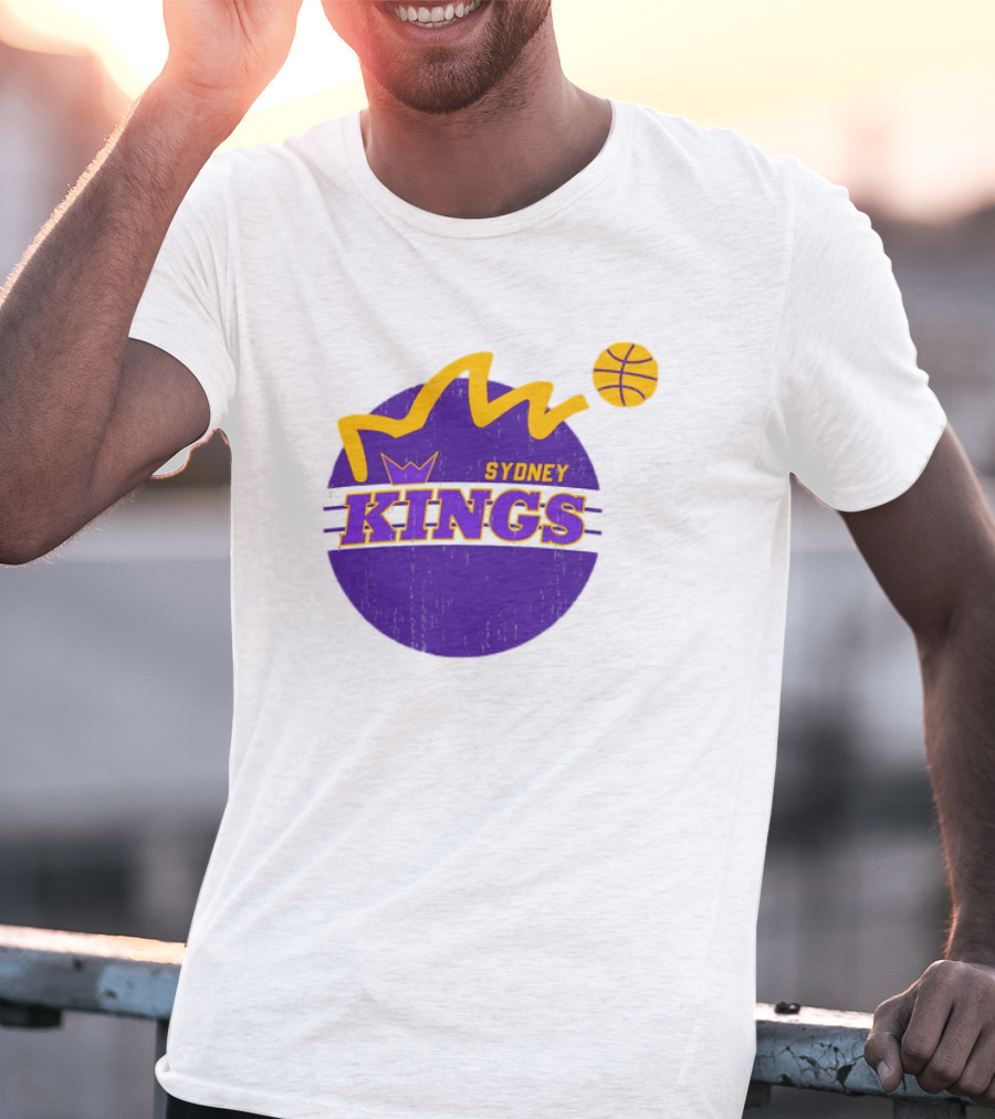 NBL Store Sydney Kings 22-23 Heritage Purple Basketball Logo Crown T-Shirt