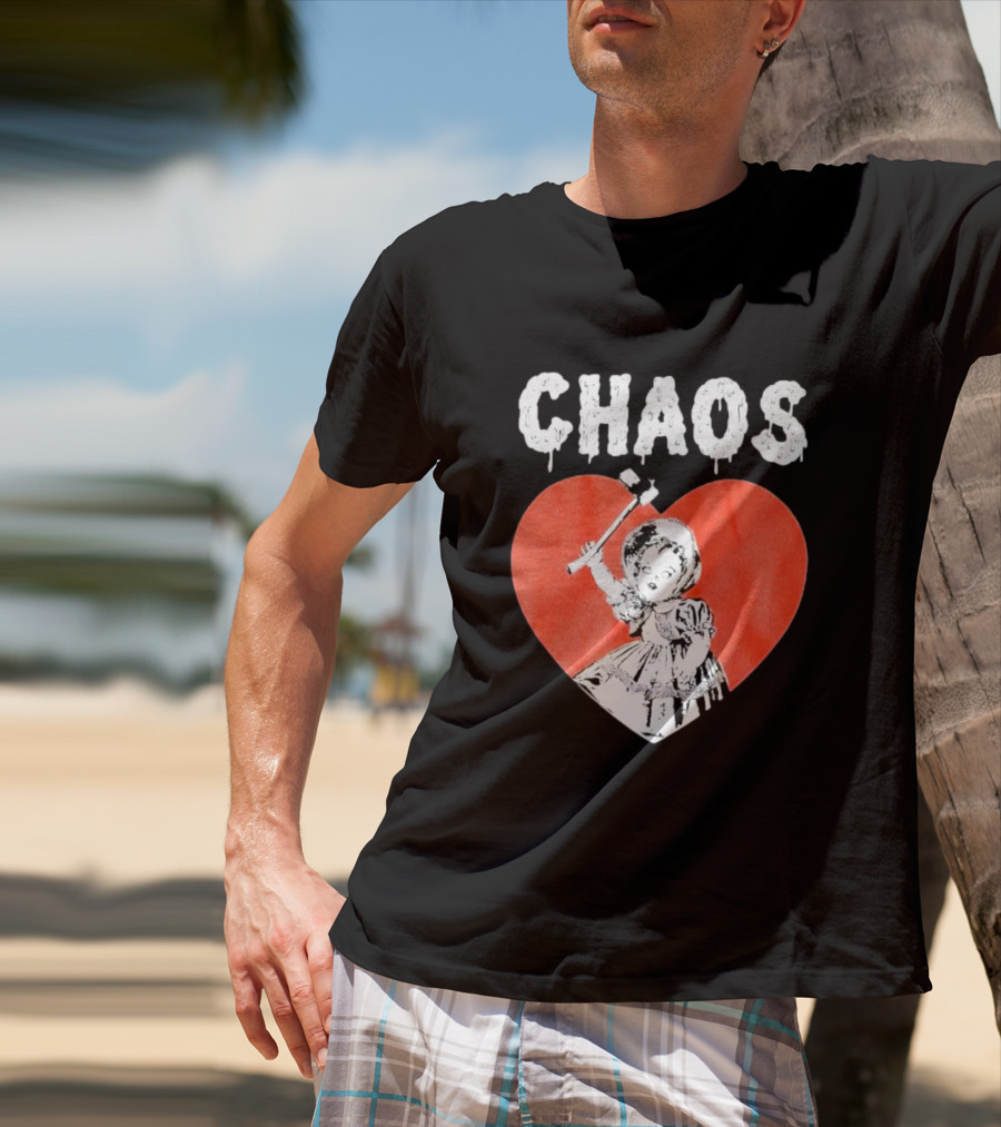 Chaos Heart With Girl Holding Bat T-Shirt