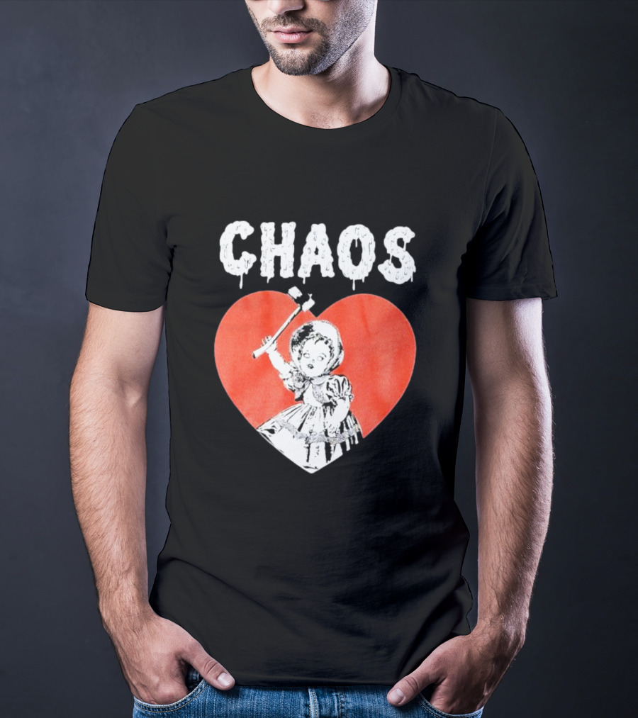 Chaos Heart With Girl Holding Bat T-Shirt