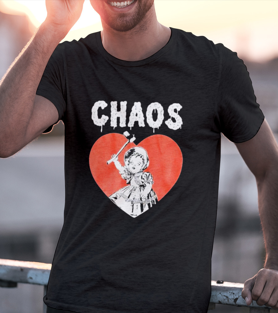 Chaos Heart With Girl Holding Bat T-Shirt