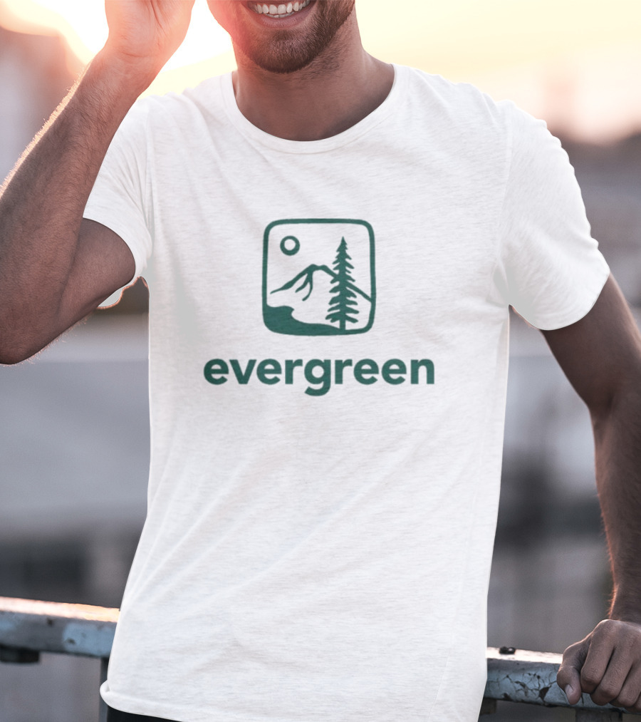 Evergreen State Mountain Pine Logo Ringer T-Shirt