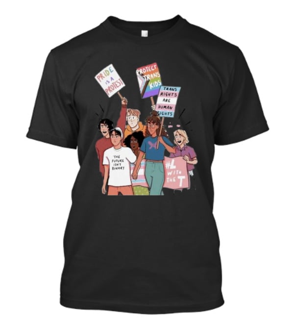 Heartstopper Pride Protest The Future Isn't Binary Protect Trans Kids Rights T-Shirt