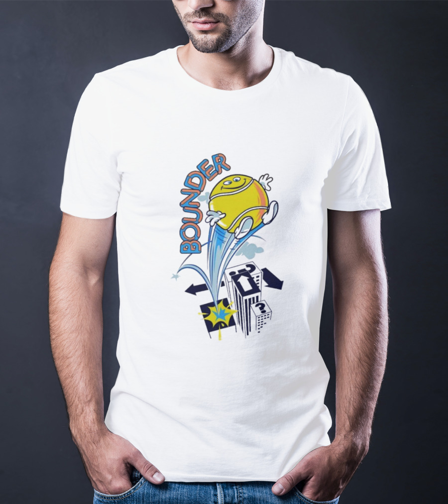 BOUNDING YELLOW CHARACTER ROOFTOP ADVENTURE T-Shirt