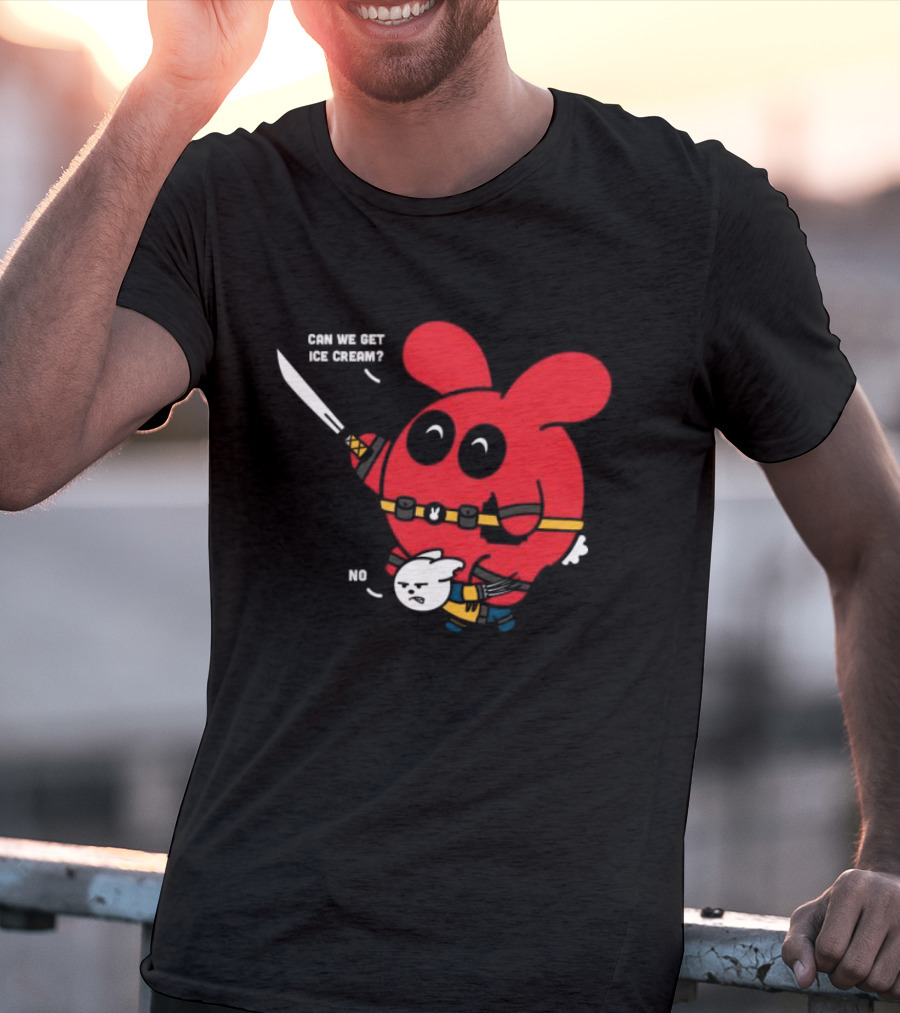 Can We Get Ice Cream No Exclusive Deadpool Rabbit T-Shirt