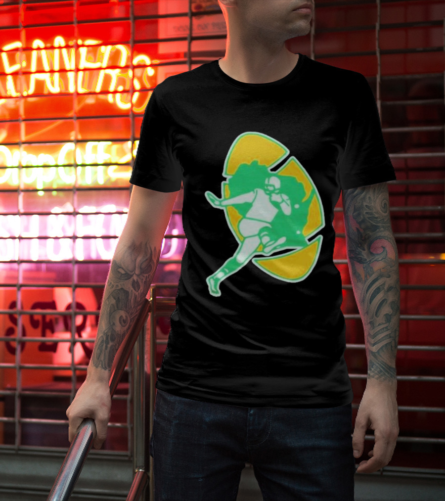 Green Bay Packers Alt Logo 1956 Retro Football Player Emblem T-Shirt