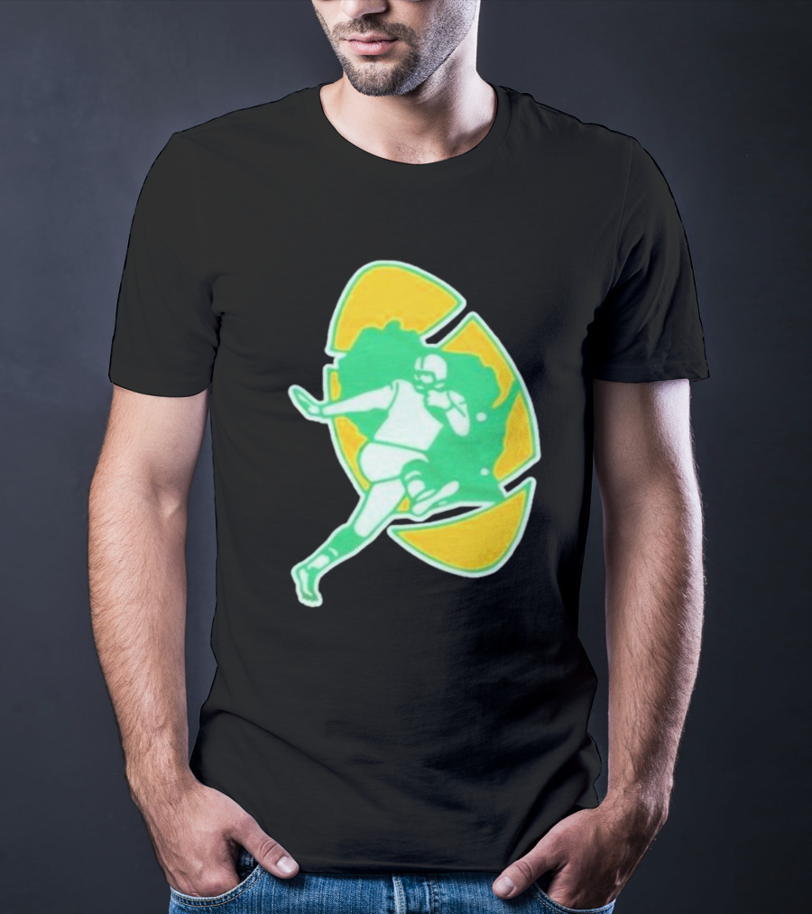 Green Bay Packers Alt Logo 1956 Retro Football Player Emblem T-Shirt