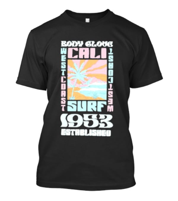 Body Glove Cali Surf 1953 Established West Coast Retro Palm Tree Ocean Waves T-Shirt