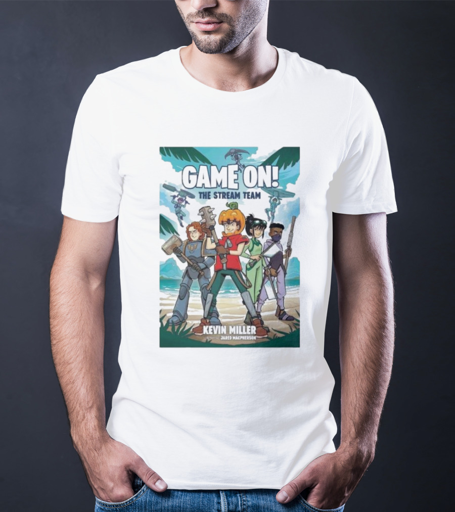 GAME ON THE STREAM TEAM KEVIN MILLER JARED MACPHERSON CHARACTERS PALM TREES ADVENTURE T-Shirt