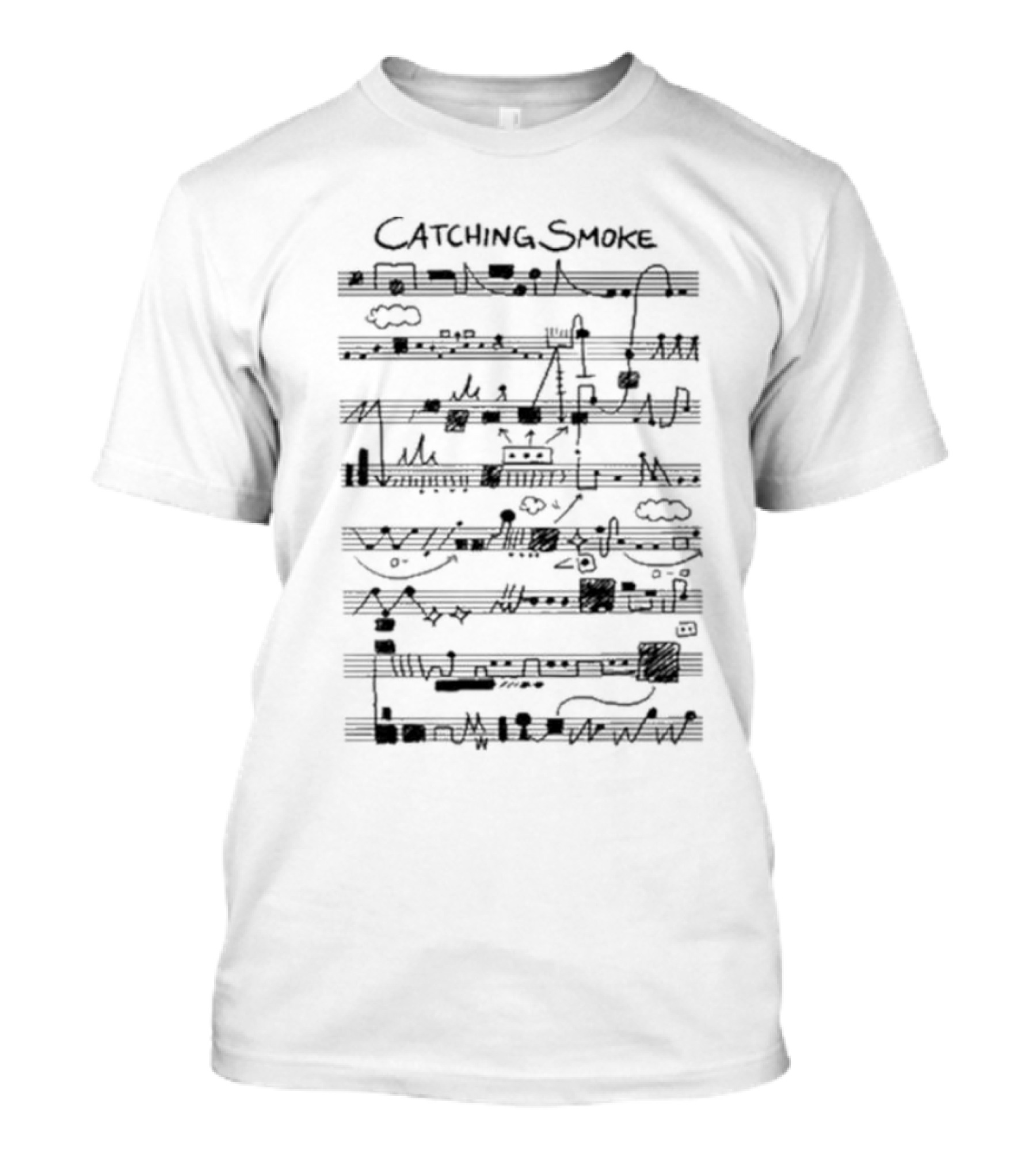 Tectonicromance Catching Smoke Musical Notes And Doodles T-Shirt