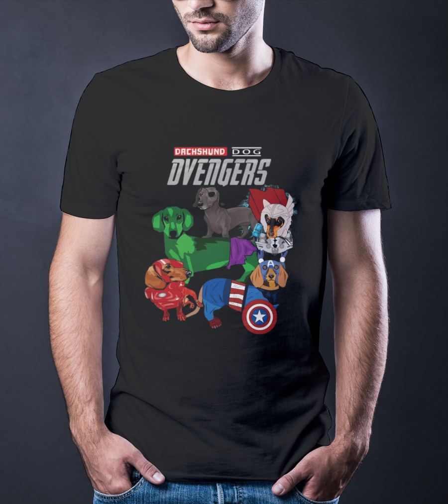 Dachshund Dog Dvengers Marvel-Inspired Hero Dogs T-Shirt