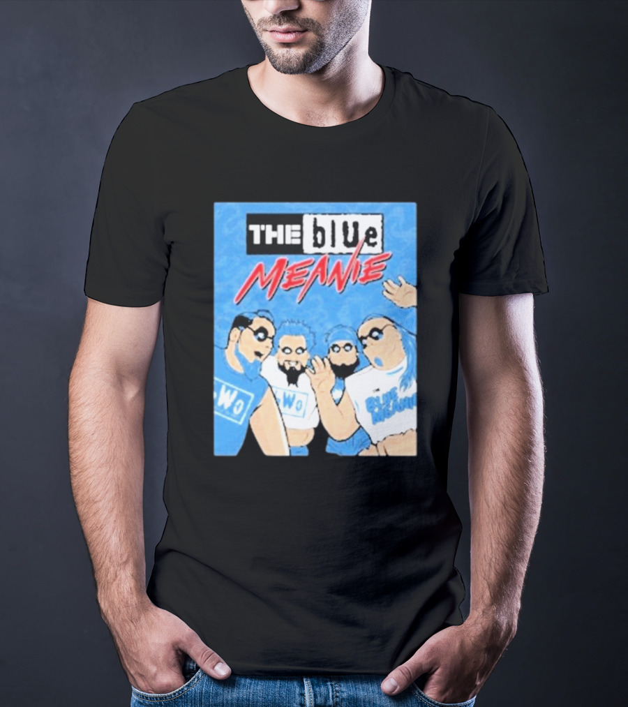 The Blue Meanie NWo Wrestling Comic Style Group T-Shirt