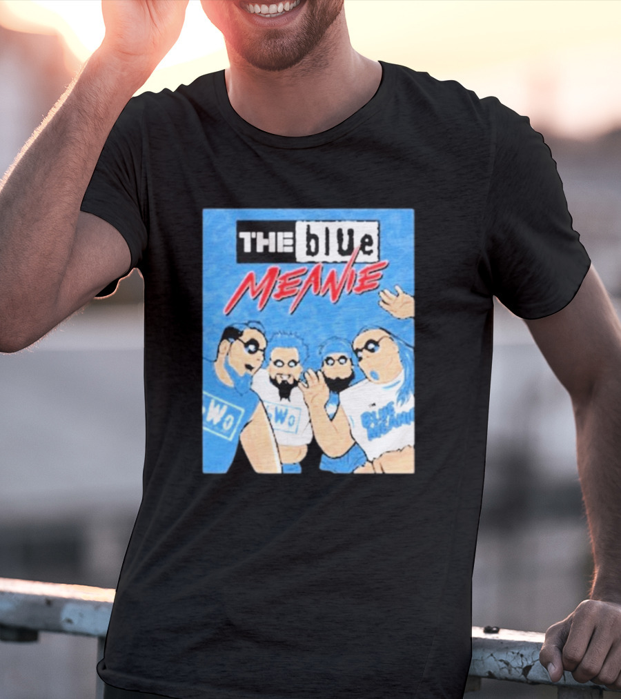 The Blue Meanie NWo Wrestling Comic Style Group T-Shirt