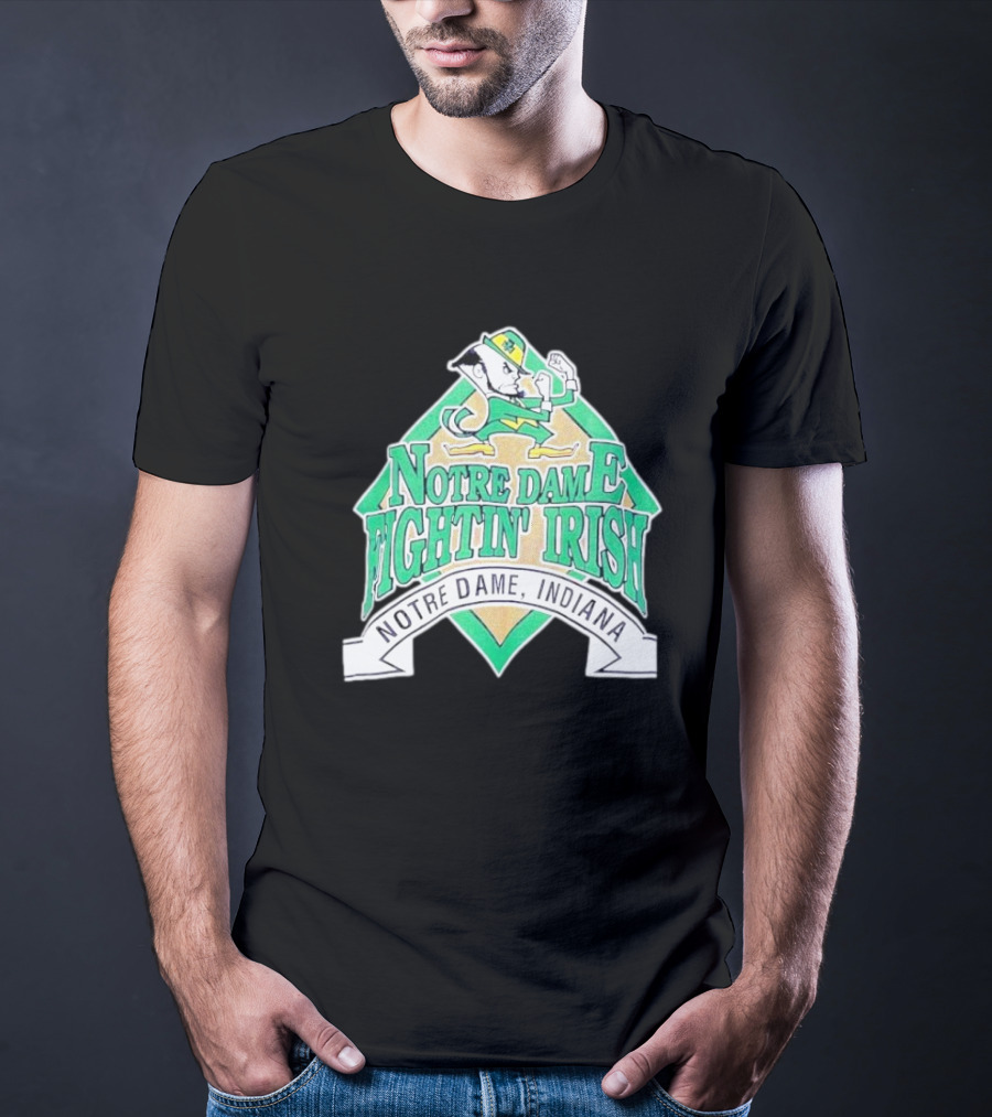 Notre Dame Fightin Irish Notre Dame Indiana Logo With Leprechaun T-Shirt