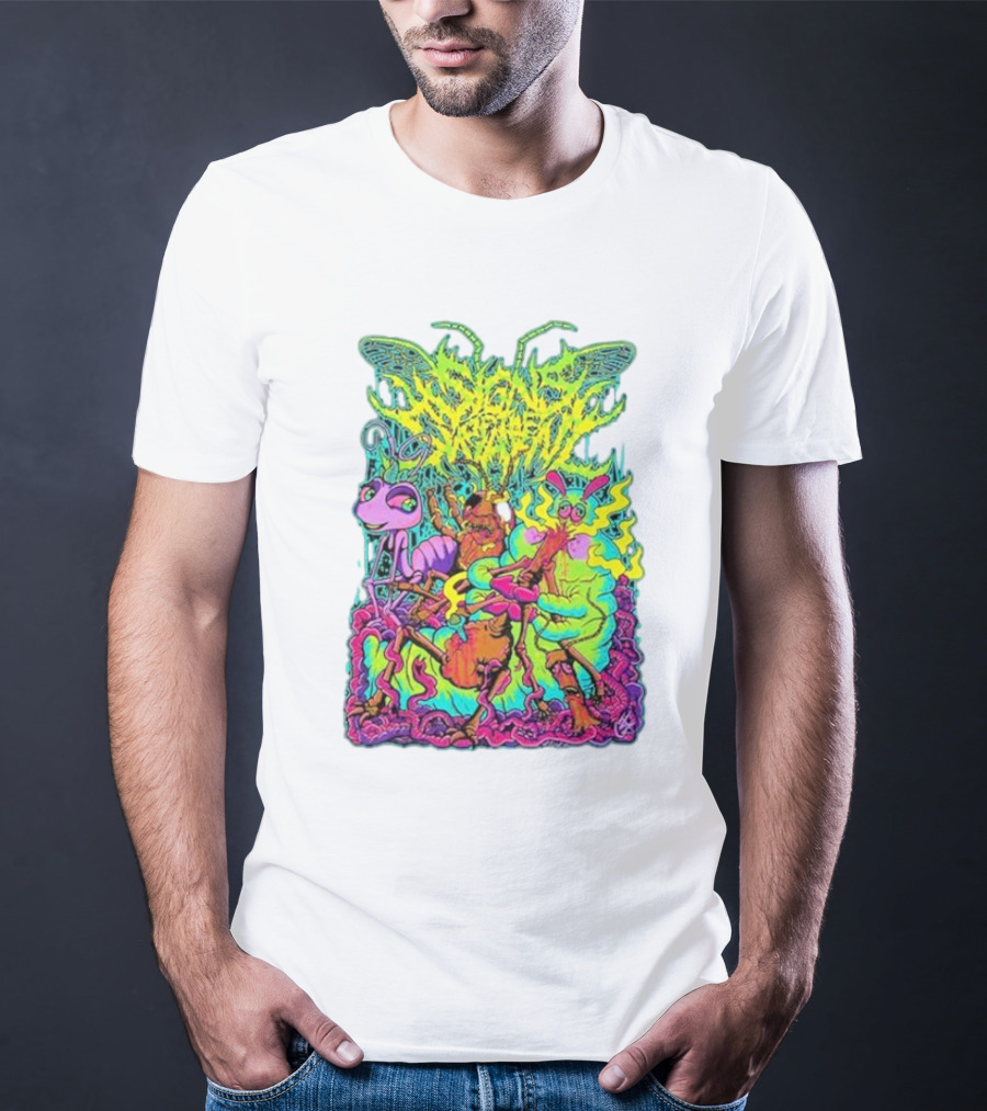 Signs Of The Swarm A Swarm’s Life Neon Psychedelic Insect Adventure T-Shirt