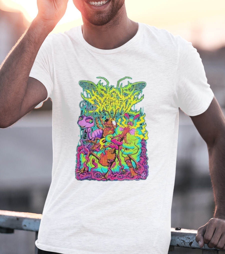 Signs Of The Swarm A Swarm’s Life Neon Psychedelic Insect Adventure T-Shirt