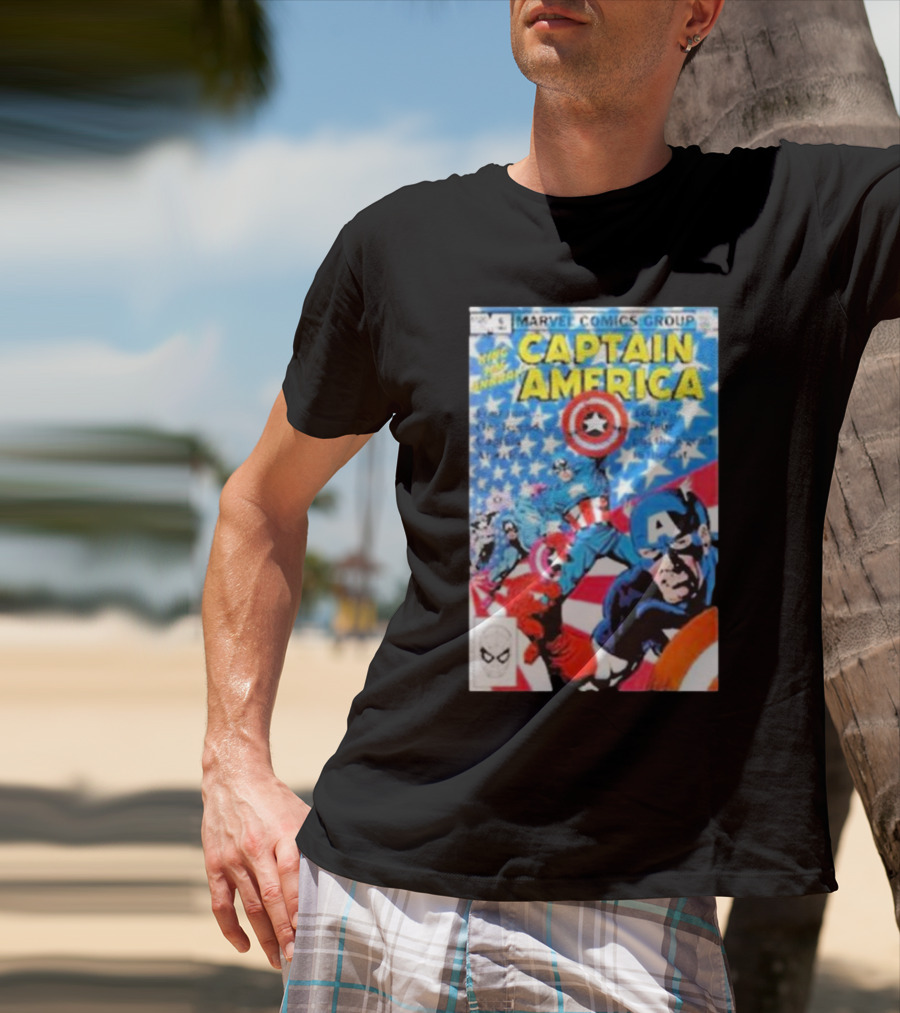 MARVEL COMICS GROUP CAPTAIN AMERICA VINTAGE COVER ROCKOFFTRADE MERCH T-Shirt