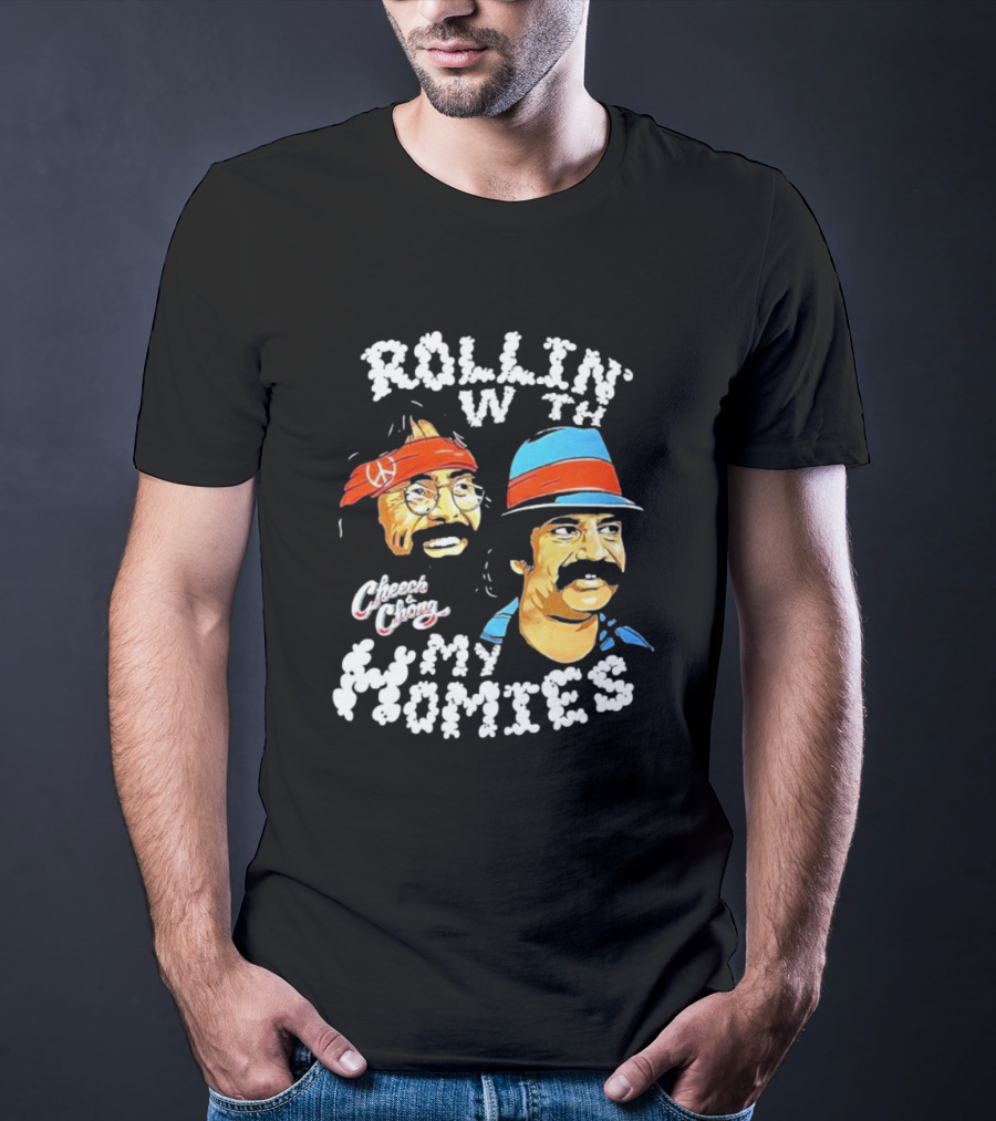Rollin With My Homies Cheech Chong Retro Comedy Duo Iconic Look T-Shirt