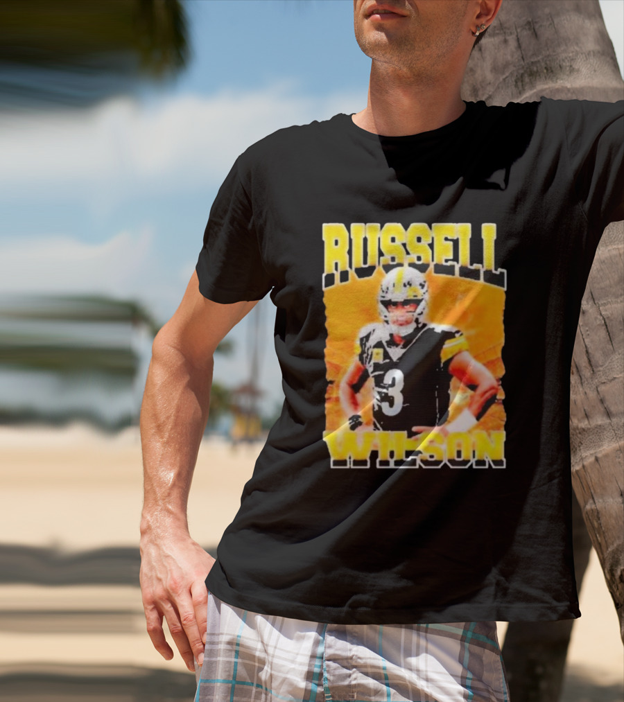 Russell Wilson Vintage Steelers Colors T-Shirt