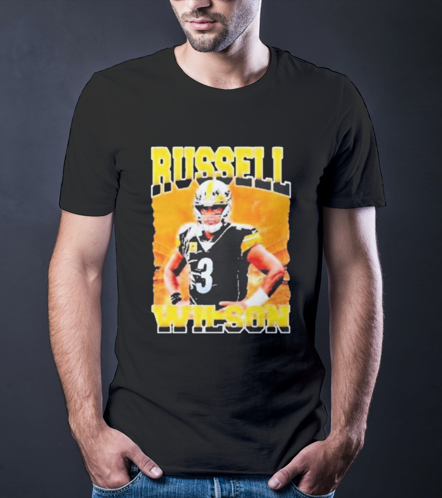 Russell Wilson Vintage Steelers Colors T-Shirt