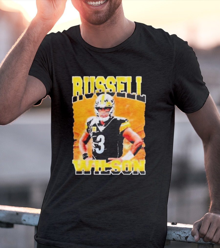 Russell Wilson Vintage Steelers Colors T-Shirt