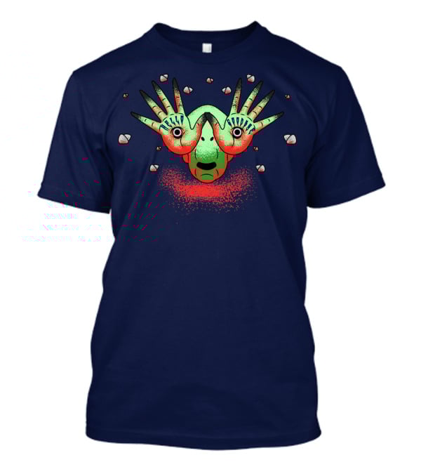 Halloween Gift Creepy Eyeball Creature With Hello Goodbye Hands T-Shirt