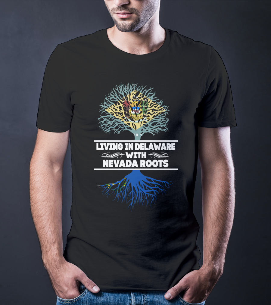 Delaware Living Nevada Roots Tree Graphic With State Symbolism T-Shirt