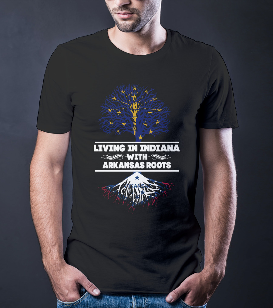 Indiana Life Embracing Arkansas Heritage With Tree And Mountain T-Shirt