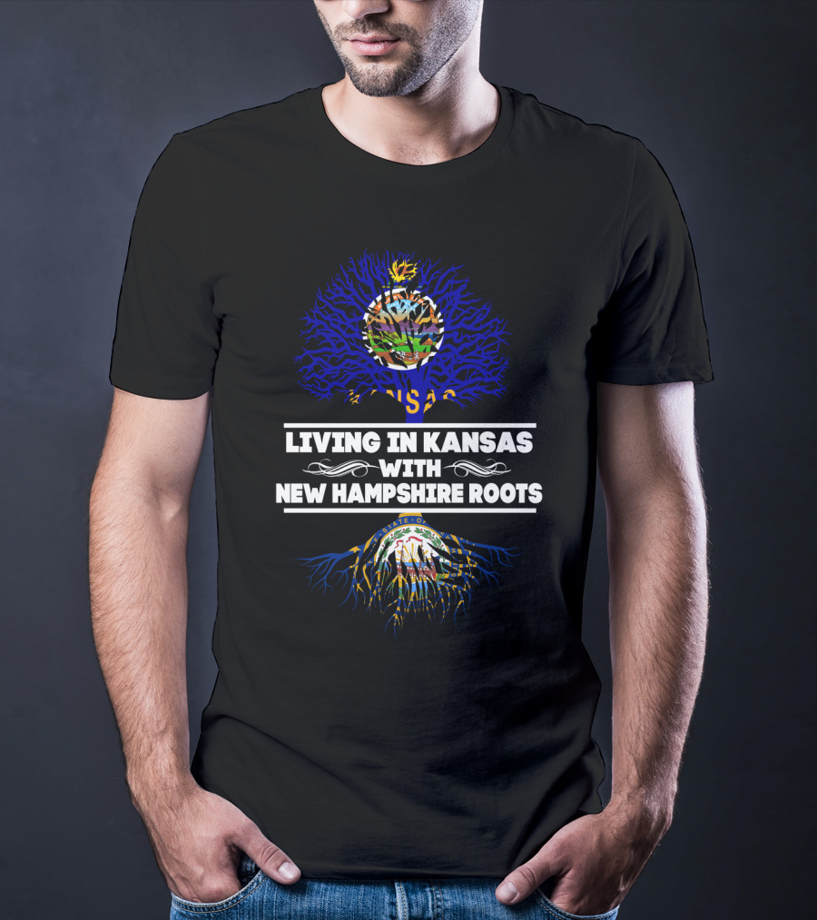 Kansas Pride And New Hampshire Heritage United By Roots And Emblems T-Shirt