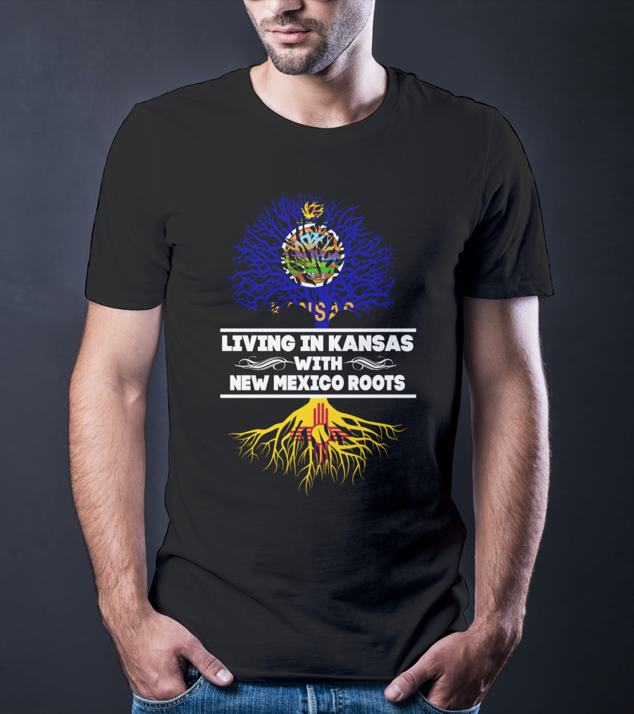Kansas Life New Mexico Heritage Tree With State Flags T-Shirt