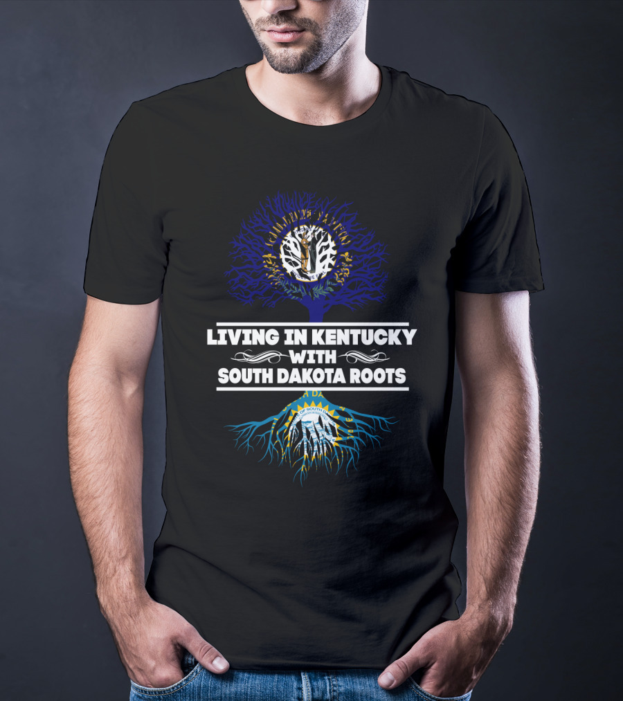 Living In Kentucky Proudly Embracing South Dakota Roots With Heritage Tree T-Shirt