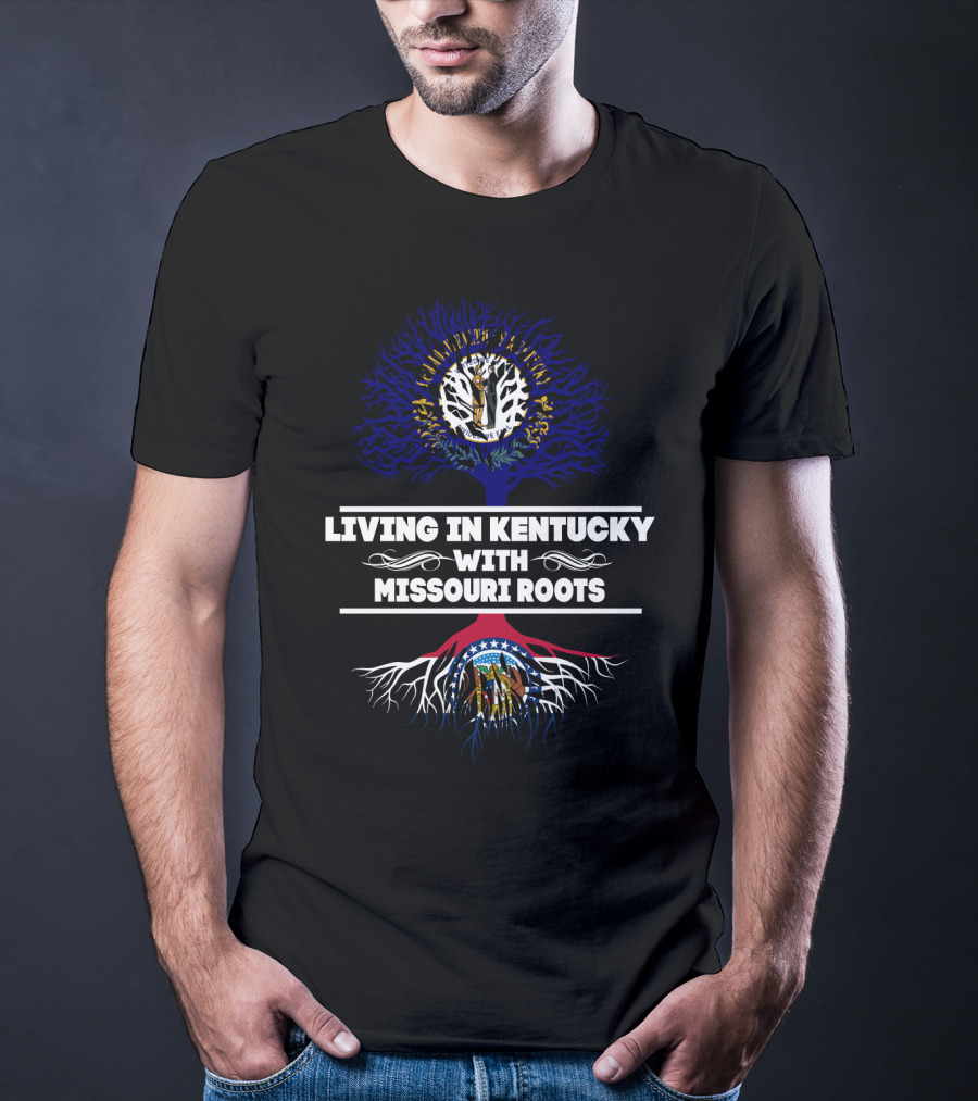Kentucky Living With Missouri State Roots Tree T-Shirt